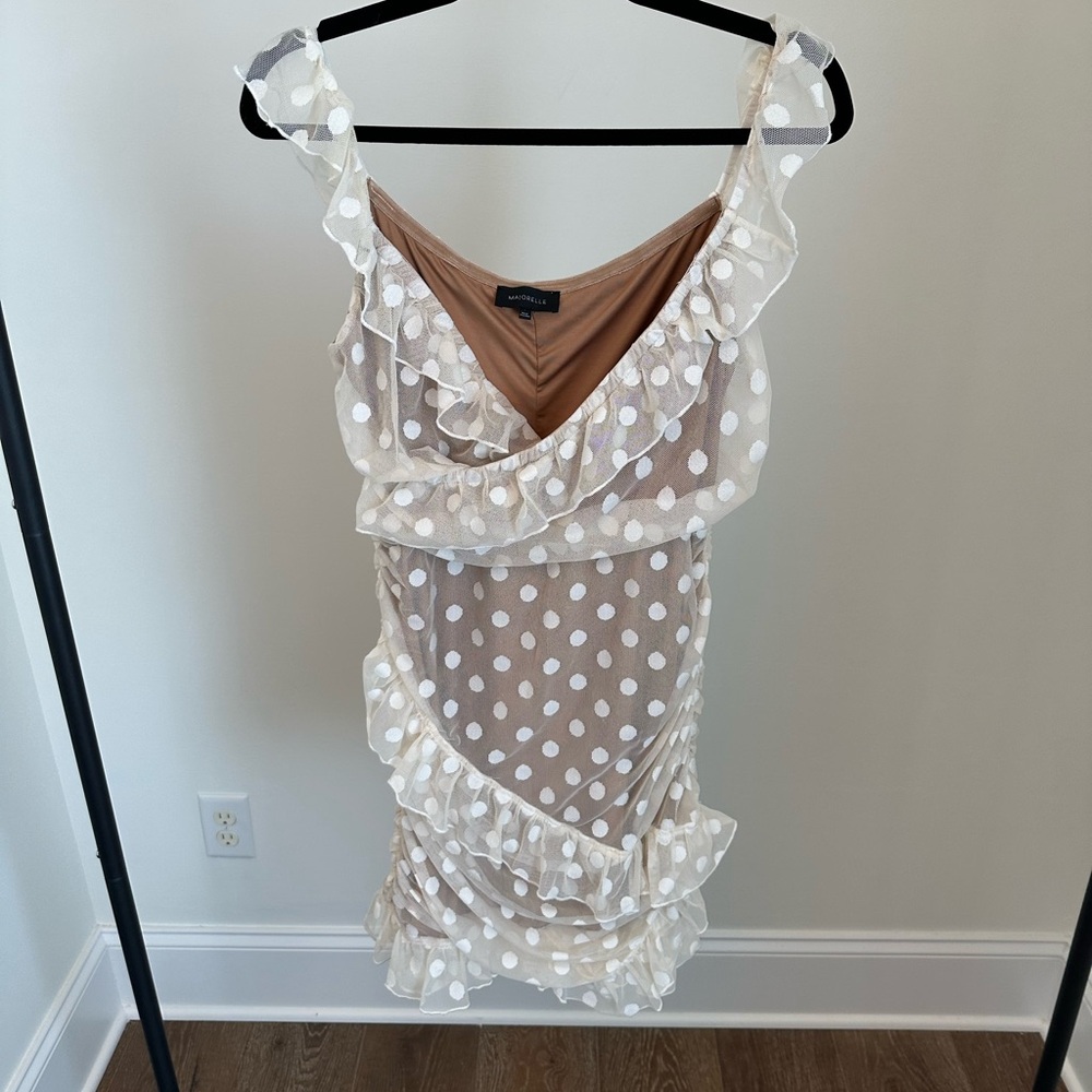 MAJORELLE Beige Lace Detail Garment